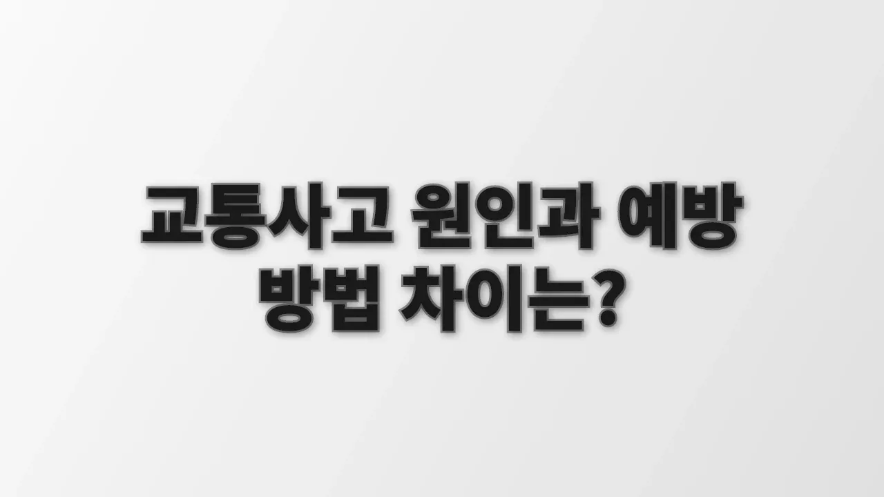 교통사고 원인과 예방 방법 차이는?